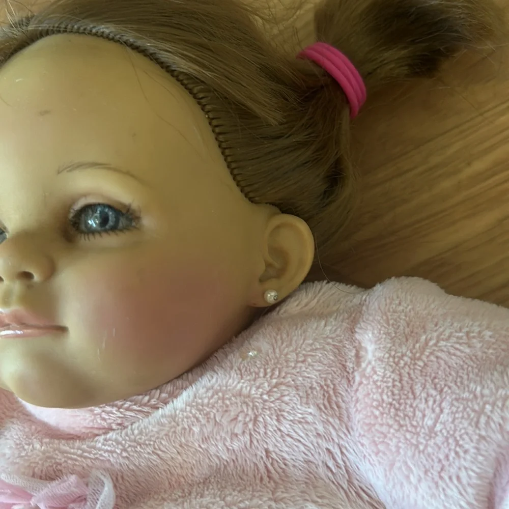 Vintage 2003 Candy Geli Soft Pink Plush Body Doll with White Pants
